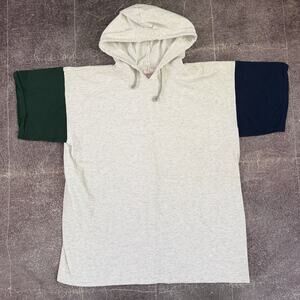 Men's Vintage 90's Rich Tees USA Heather Gray Color Block T Shirt Hoodie Sz L